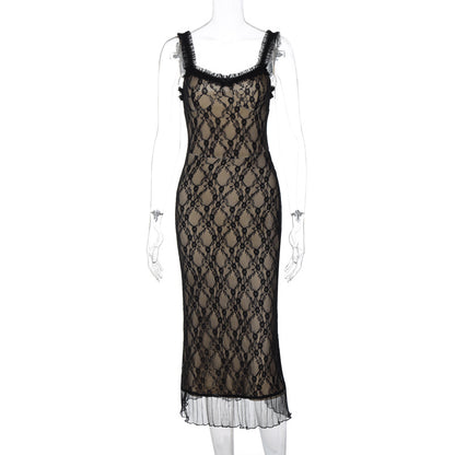 Lace Detail Cami Dress with Bow