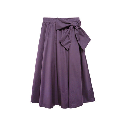 Gentle bow big swing umbrella skirt a-word skirt