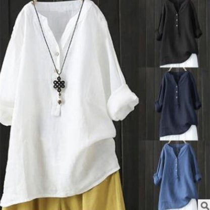 Loose Casual Women's Stand-Up Collar Top Women's Shirt Crew Neck