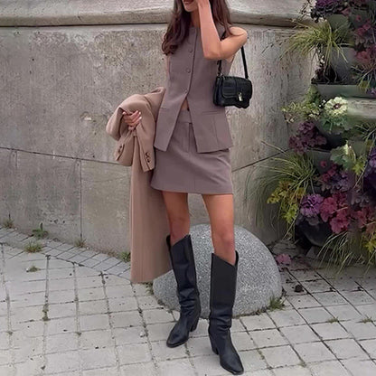 New small suit top jacket slim temperament commuter skirt suit women