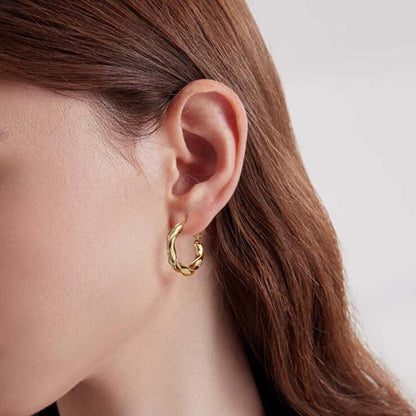 Light gold twist earrings