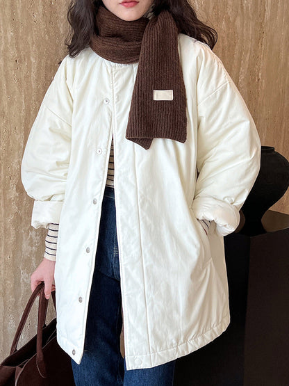 Japanese simple silhouette cotton jacket winter oversize padded cotton-padded tooling cotton-padded jacket