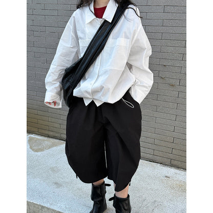 Korean temperament double pocket Polo collar casual shirt women's spring new versatile stacked shirt