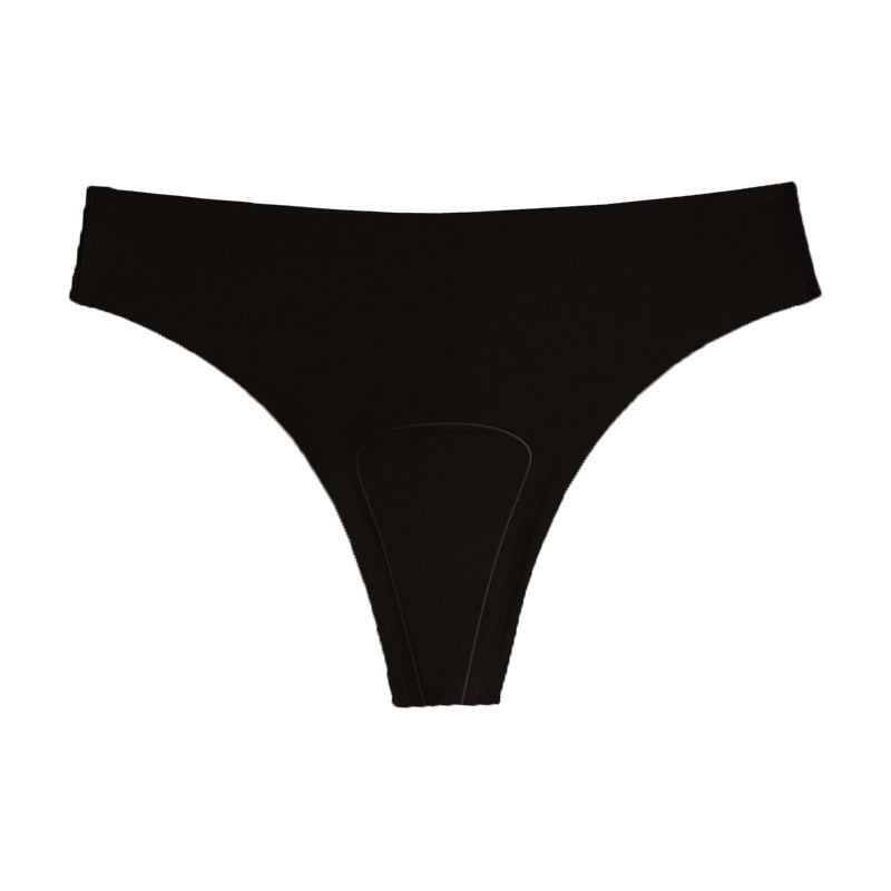 Large size ice silk seamless anti-embarrassment line underwear women's sports yoga anti-embarrassment low waist comfortable women's underwear