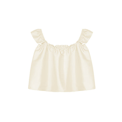 Square Neck Flutter Sleeve Top