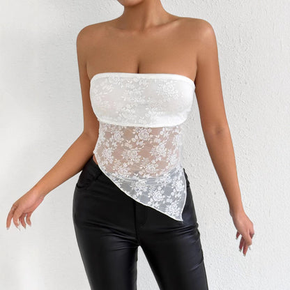 Off-Shoulder Lace Tube Top