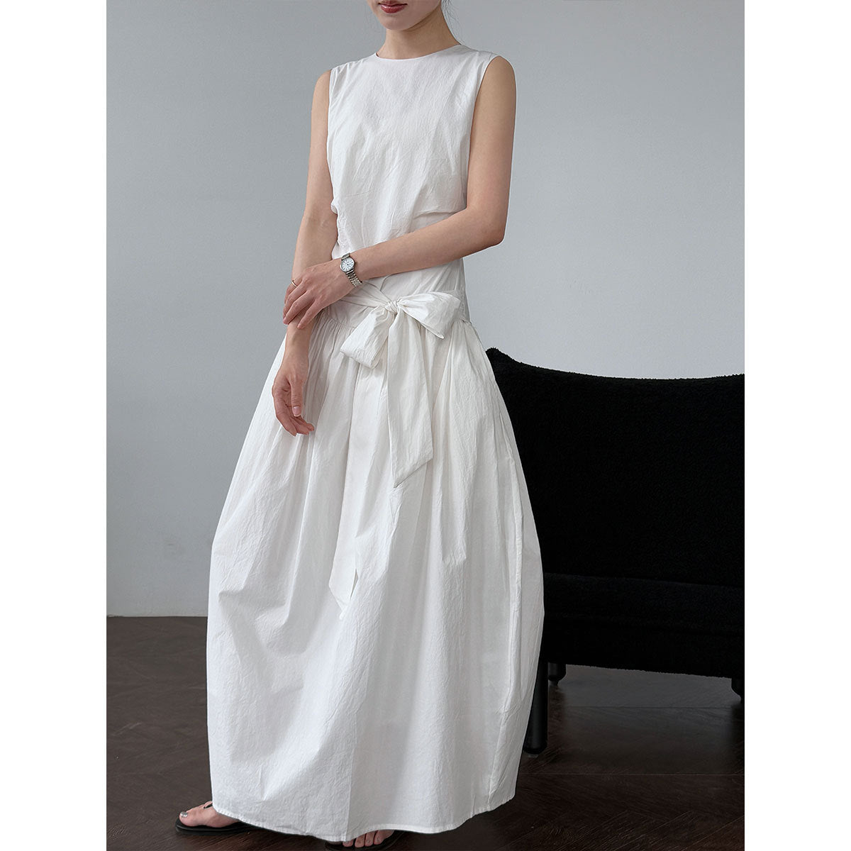 Korean waist slimming flower bud sundress summer new lazy style sleeveless strapless dress