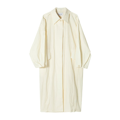Spring new commuter design loose cocoon-shaped slightly wrinkled texture trench coat