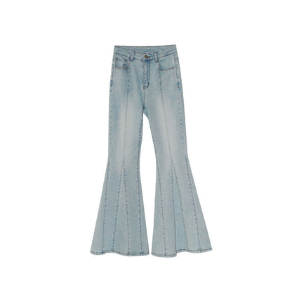 Versatile Washed Skinny Legs Flared Jeans