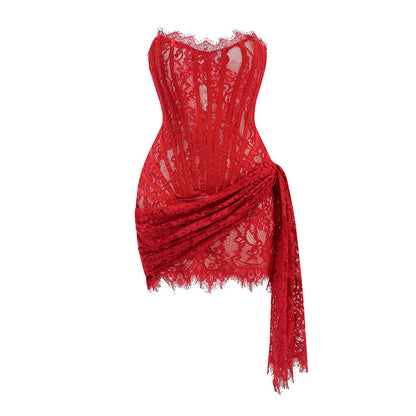 Lace Tube Top Mini Dress