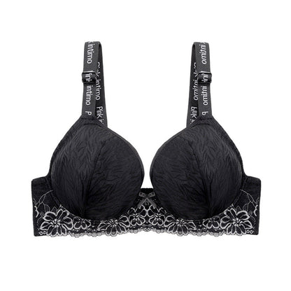 Large size women's bra lace comfortable gathering anti-sagging large chest small upper support large size underwear