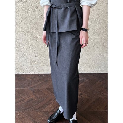 French suit vest skirt two-piece set