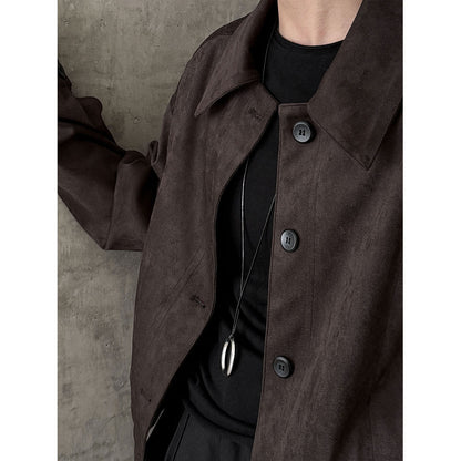 Korean ins Maillard short suede jacket women's autumn new velvet lapel small coat