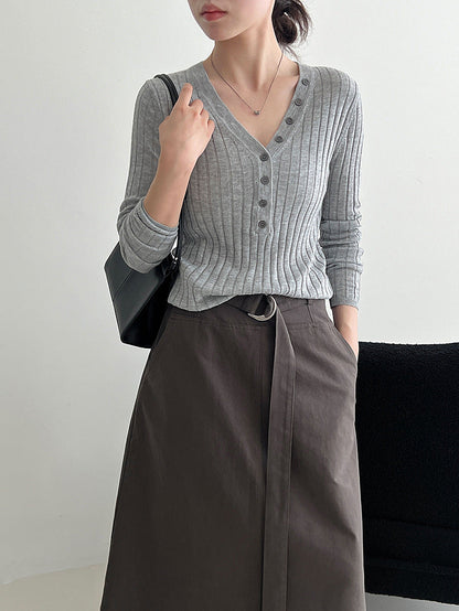 Korean high-waisted hip-wrapped buckle skirt for women's 26 early spring new commuting intelligence and thin A-word skirt