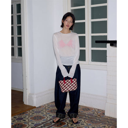 Splicing Casual Curling Floor Pants Trousers