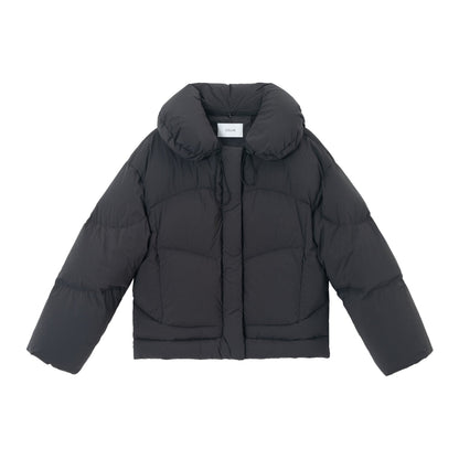 Winter 90 white duck down bud collar weft elastic anti-down jacket