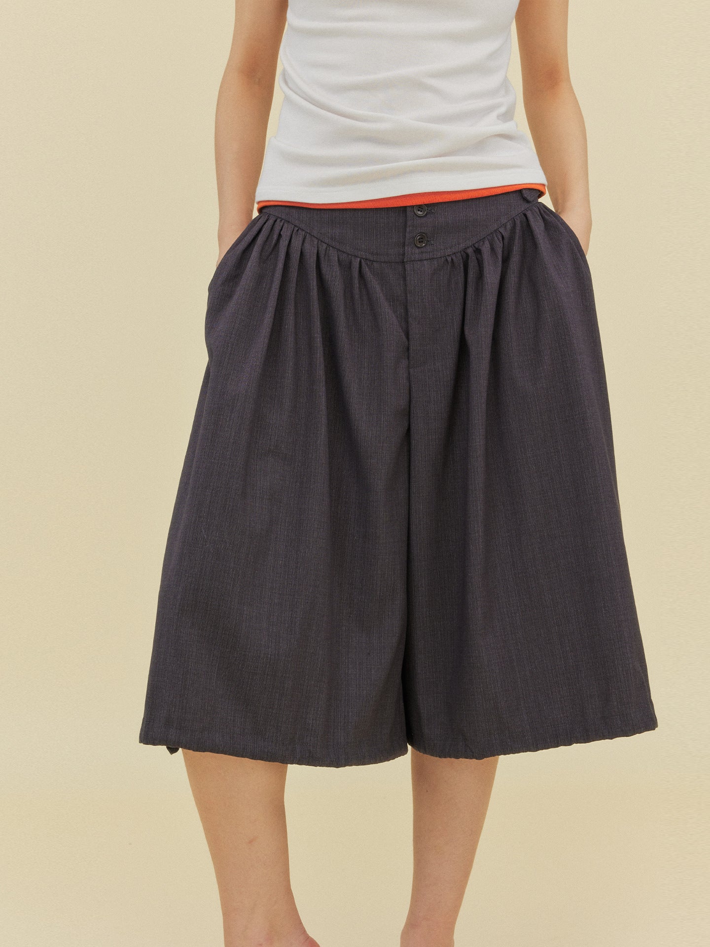 Classical pleated trousers bloomers casual pants