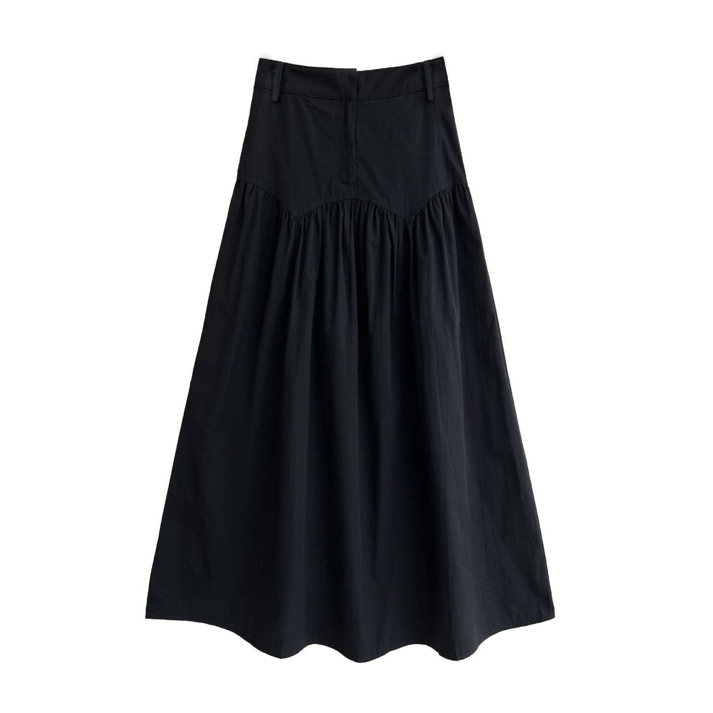 French waist seal shirred umbrella skirt women's new retro versatile high-waisted design sense slimming skirt
