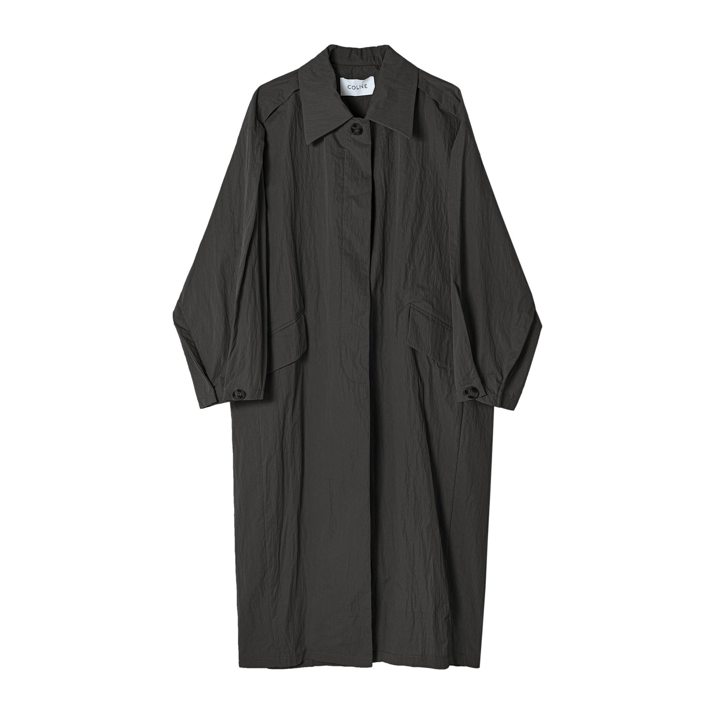 Spring new commuter design loose cocoon-shaped slightly wrinkled texture trench coat