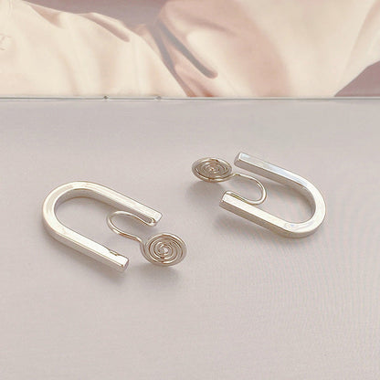 Tide mosquito coil disc ear clips, no ear piercings, white-collar temperament fashion earrings