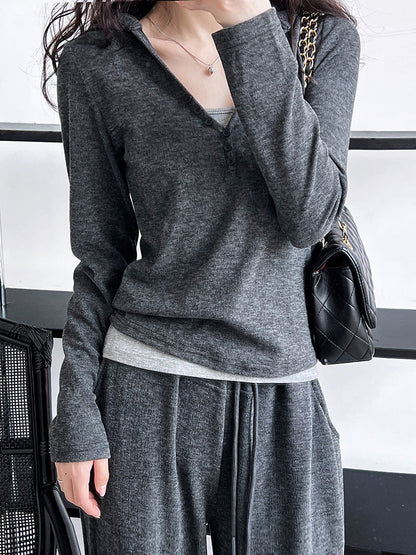 Stack in early autumn casual sports suit women's hooded sweater + suspender vest + wide-leg pants three-piece set