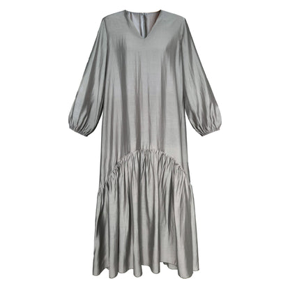 Tencel fabric~ French design fishtail dress autumn new loose and gentle long skirt