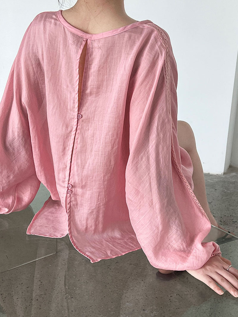 Korean style designer casual v-neck long sleeve top + versatile shorts women's summer new arrival lazy loungewear set