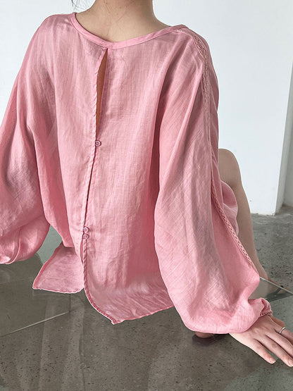 Korean style designer casual v-neck long sleeve top + versatile shorts women's summer new arrival lazy loungewear set