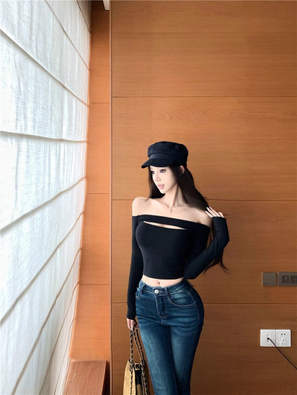 Off-Shoulder Long Sleeve Top