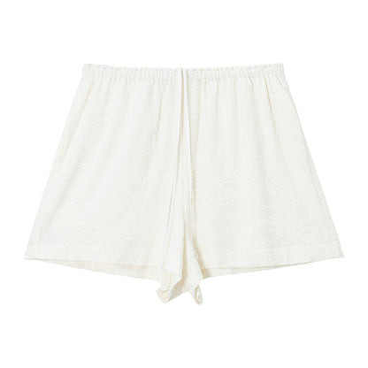 Spring new design Modal wool retro cashew flower texture shorts