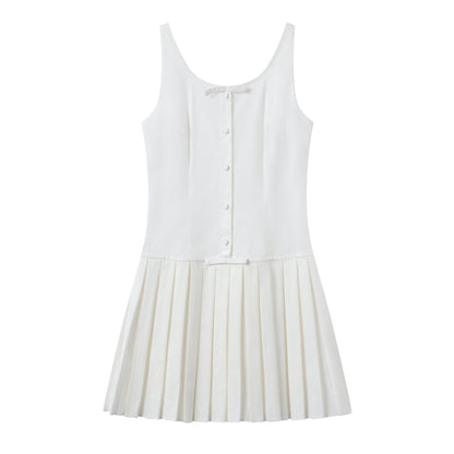 Spot Women's Fashion Spice Girls Skinny Suspender Dress Waist Sexy Pleated Short Skirt Women