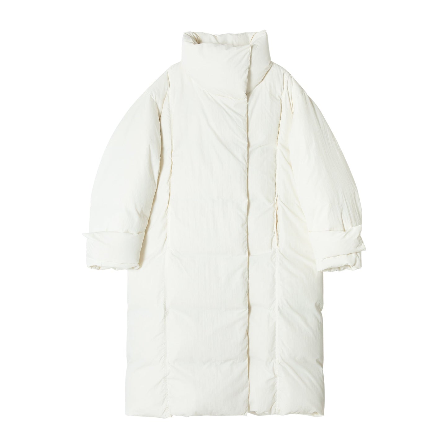 Winter new 90 white duck down stand-up collar lace-up matte matte texture down jacket