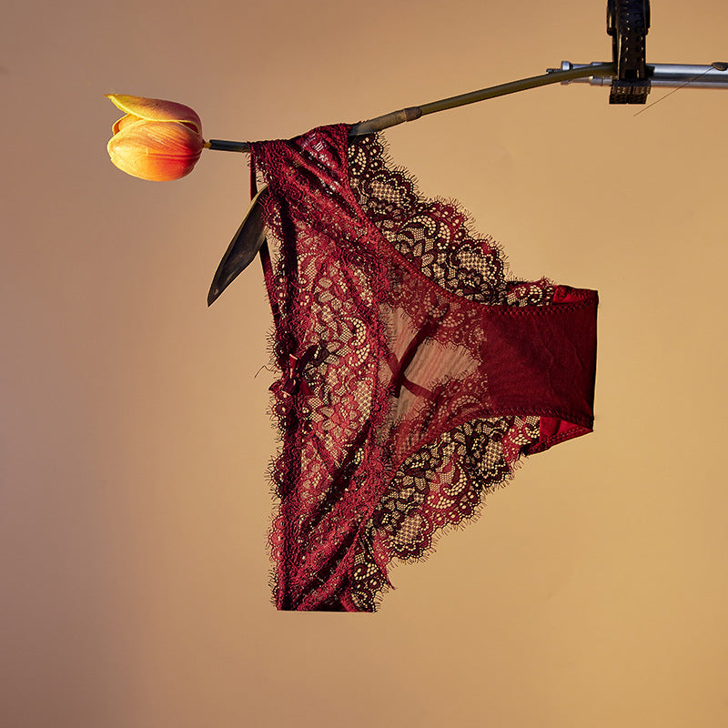 Underwear Factory Low Waist Sexy Ladies Underwear Lace Sexy Panties Cross Thong Breathable Seduction Female