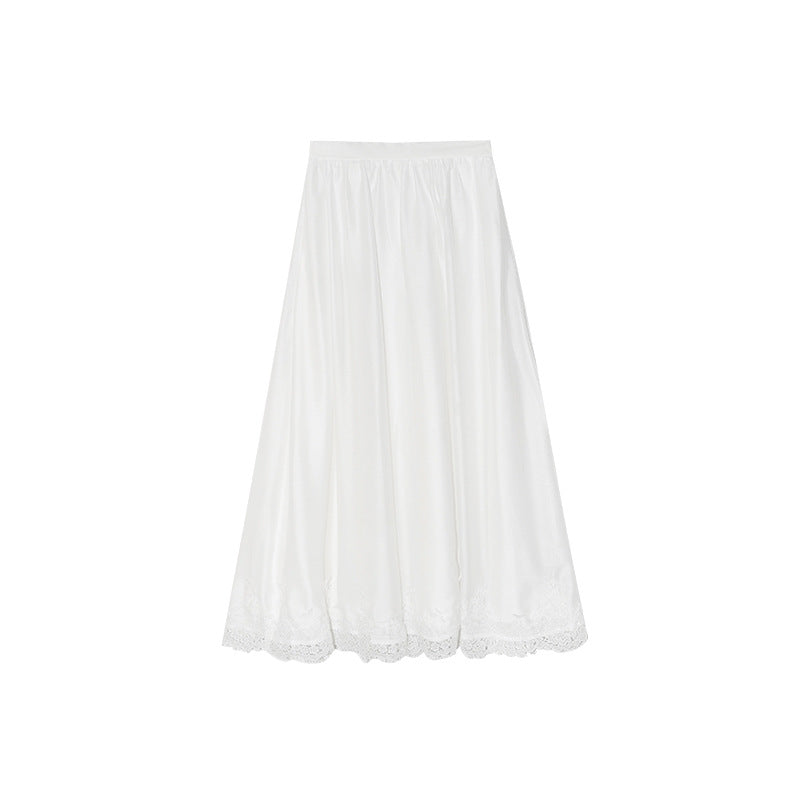 Lace edge drape thin a word skirt