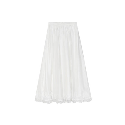 Lace edge drape thin a word skirt