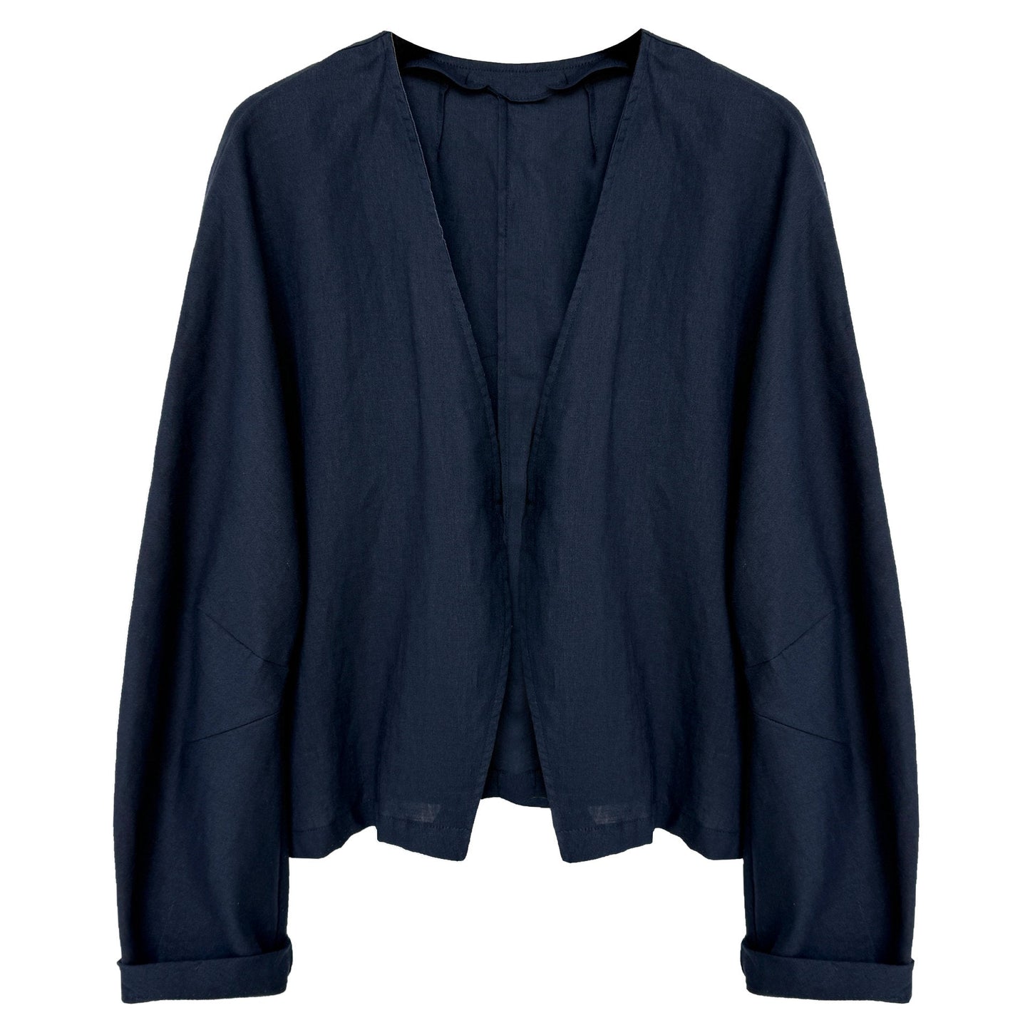 Premium ramie simple buckle-free cardigan jacket women's 26 spring new comfortable breathable top