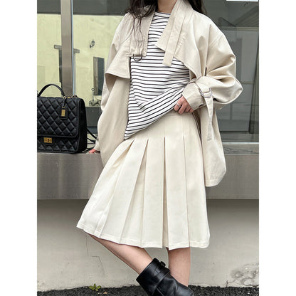 British style stand-up collar trench coat women's autumn new loose short D-button open coat