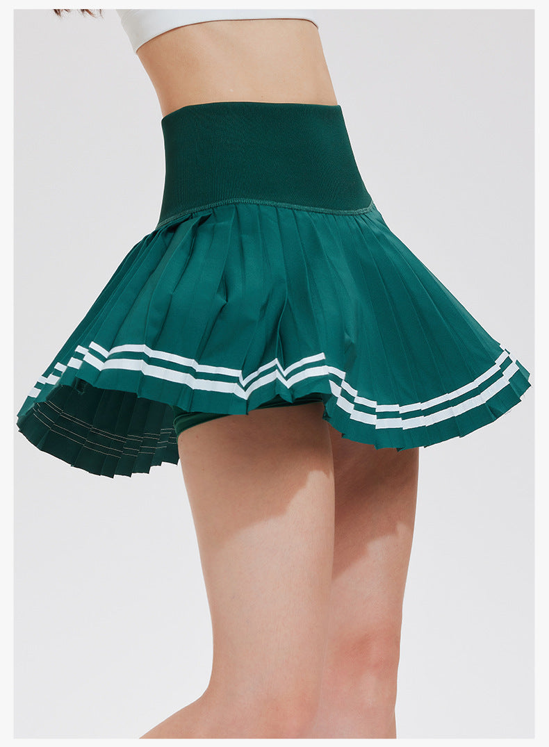 Women's Tennis Skirt Quick-Drying Sports Pleated Skirt with Shorts Fitness Yoga