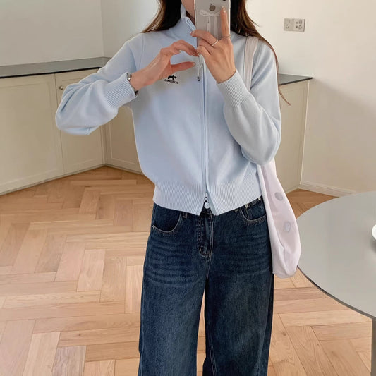 Stand-Up Neck Loose Fit Sweater