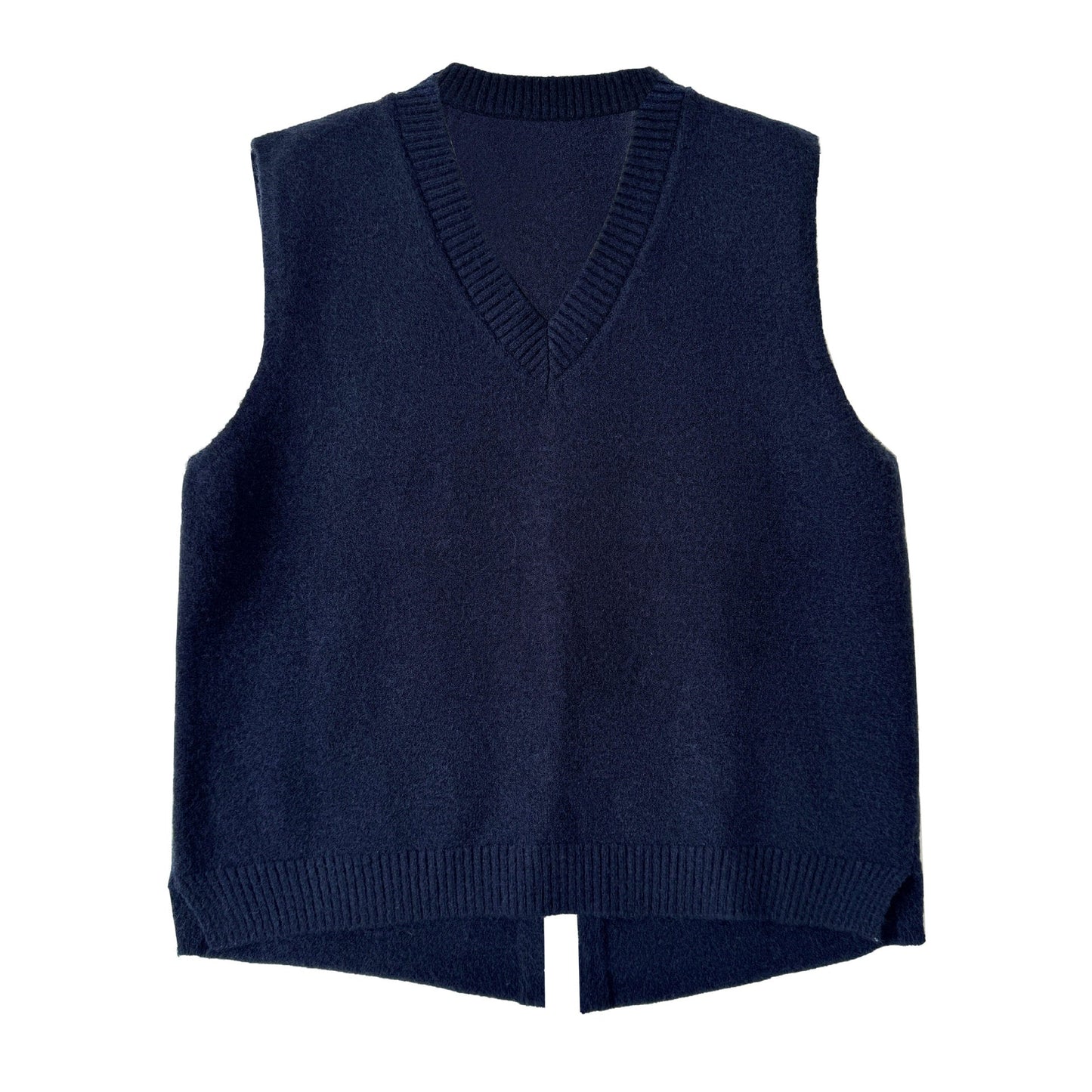 Stacked knitted vest women's autumn new versatile split vest vest sleeveless top