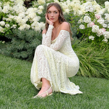 New Fashion Spice Girl Sexy Lace Fishtail Dress Slim European and American Shoulder Dress