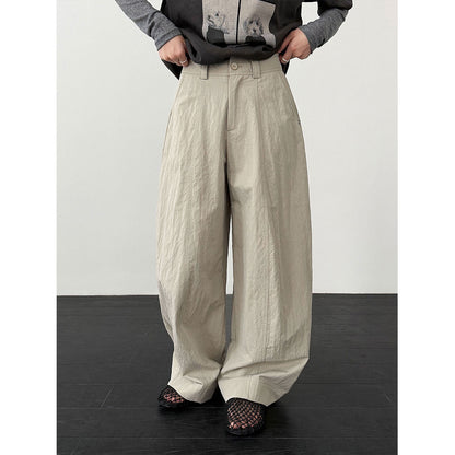 Korean slack pleated wide-leg pants women's 26 spring new high-waisted straight commuter casual pants