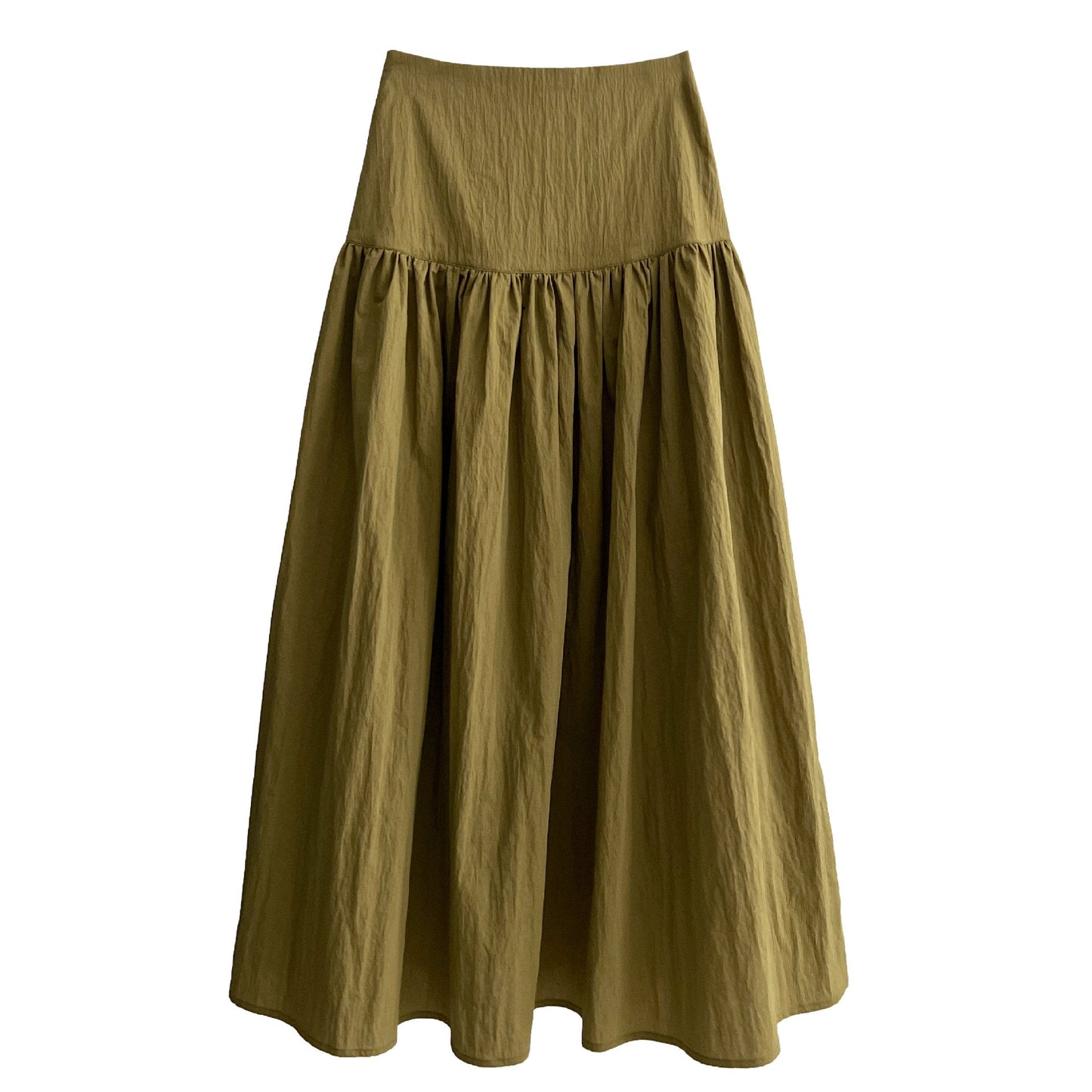 High waist cotton brocade pleated skirt women