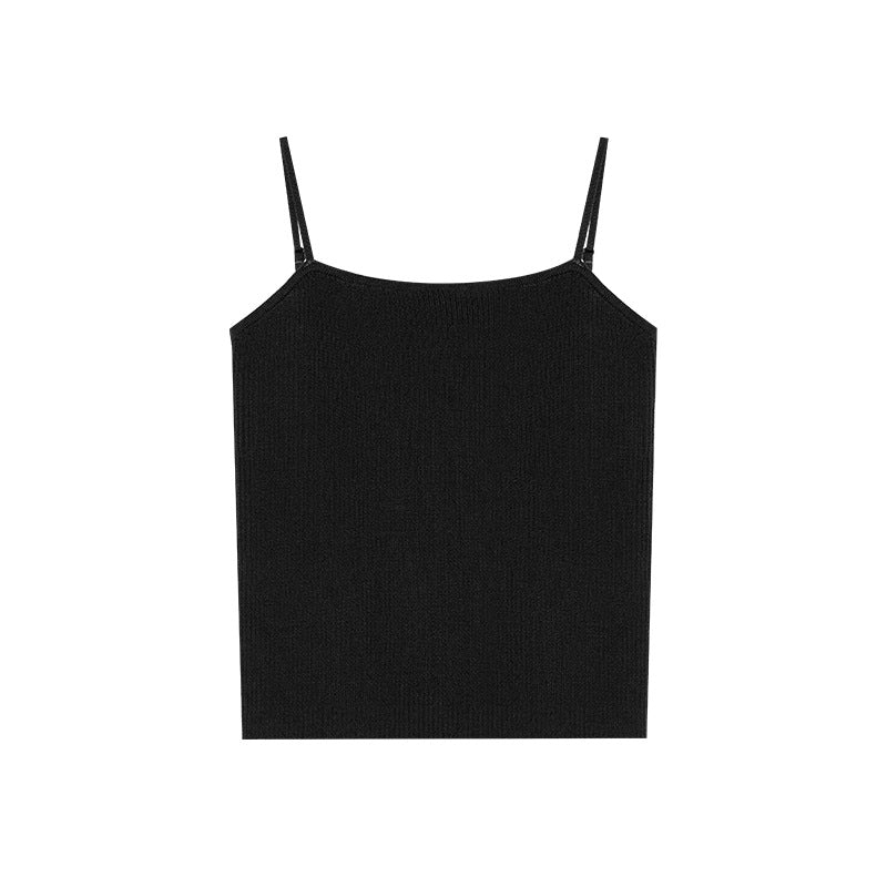 Five-color stretch inner with grooved strips Lyocell knitted camisole