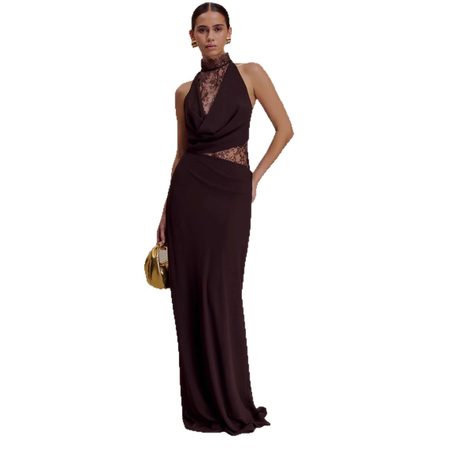 New neck lace splicing hip skirt swing collar sexy dress Spice girl evening dress