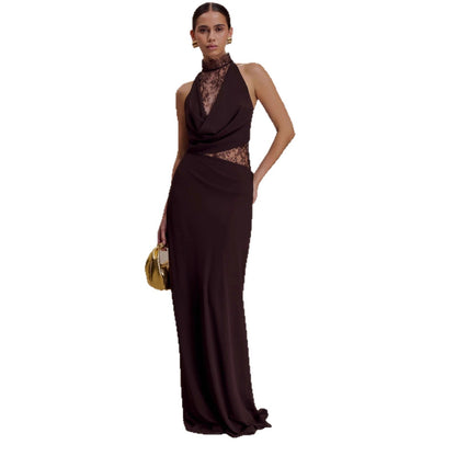 New neck lace splicing hip skirt swing collar sexy dress Spice girl evening dress