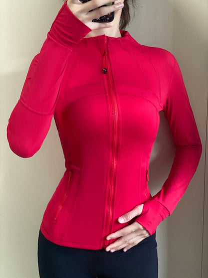 Yoga Jacket Women Long Sleeve Zip-Up Breathable Sports Fitness Top