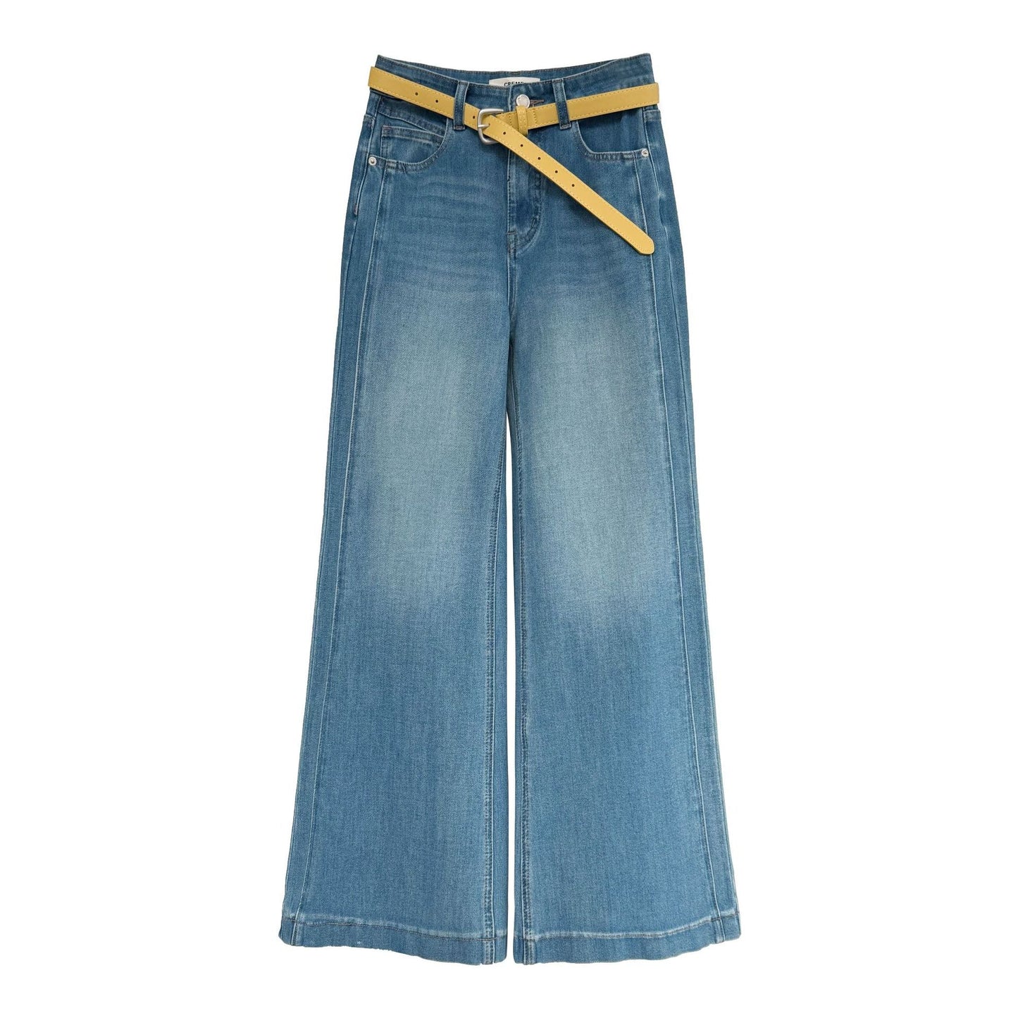 Retro wide-leg jeans for women's 26 early spring new models with belt versatile and thin flared pants