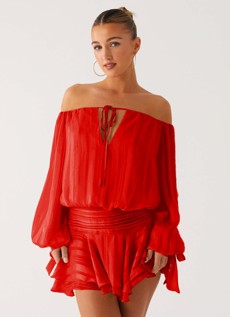 Summer new off-shoulder commuting fashionable and sexy pleated suit