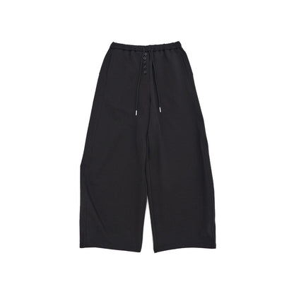 Spring new high-waisted multi-buckle lace-up basic versatile simple and easy casual sweatpants